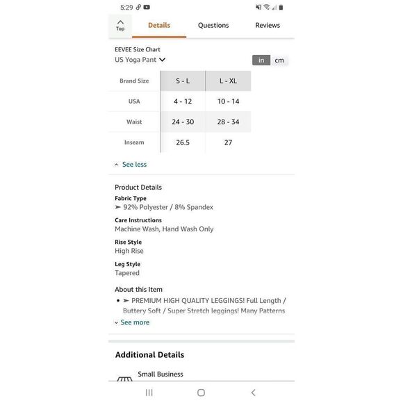 New One Size 4-12 Always Black Pink Ivory Floral Leggings NWT - Picture 5 of 5